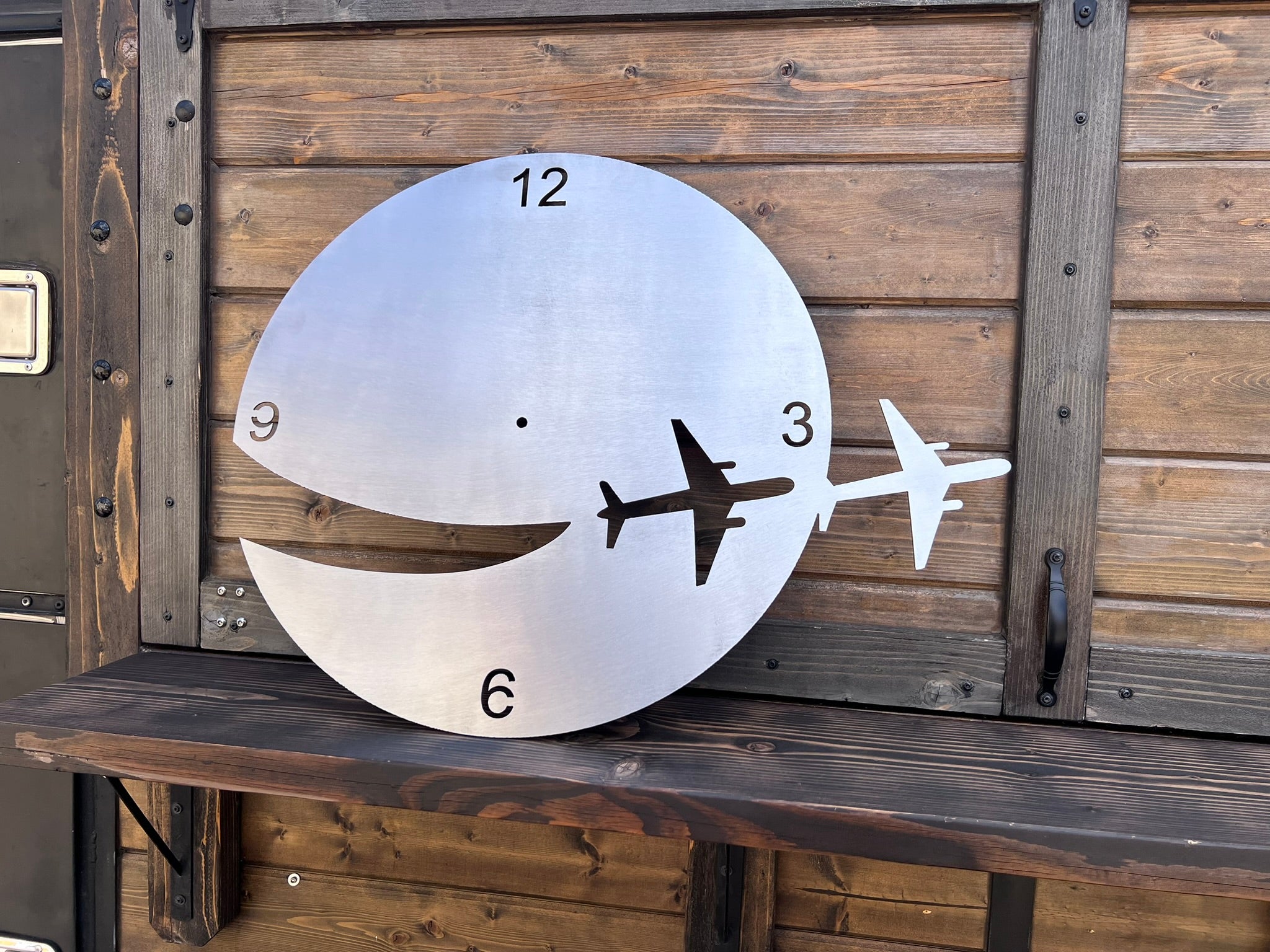 Steel Airplane Clock