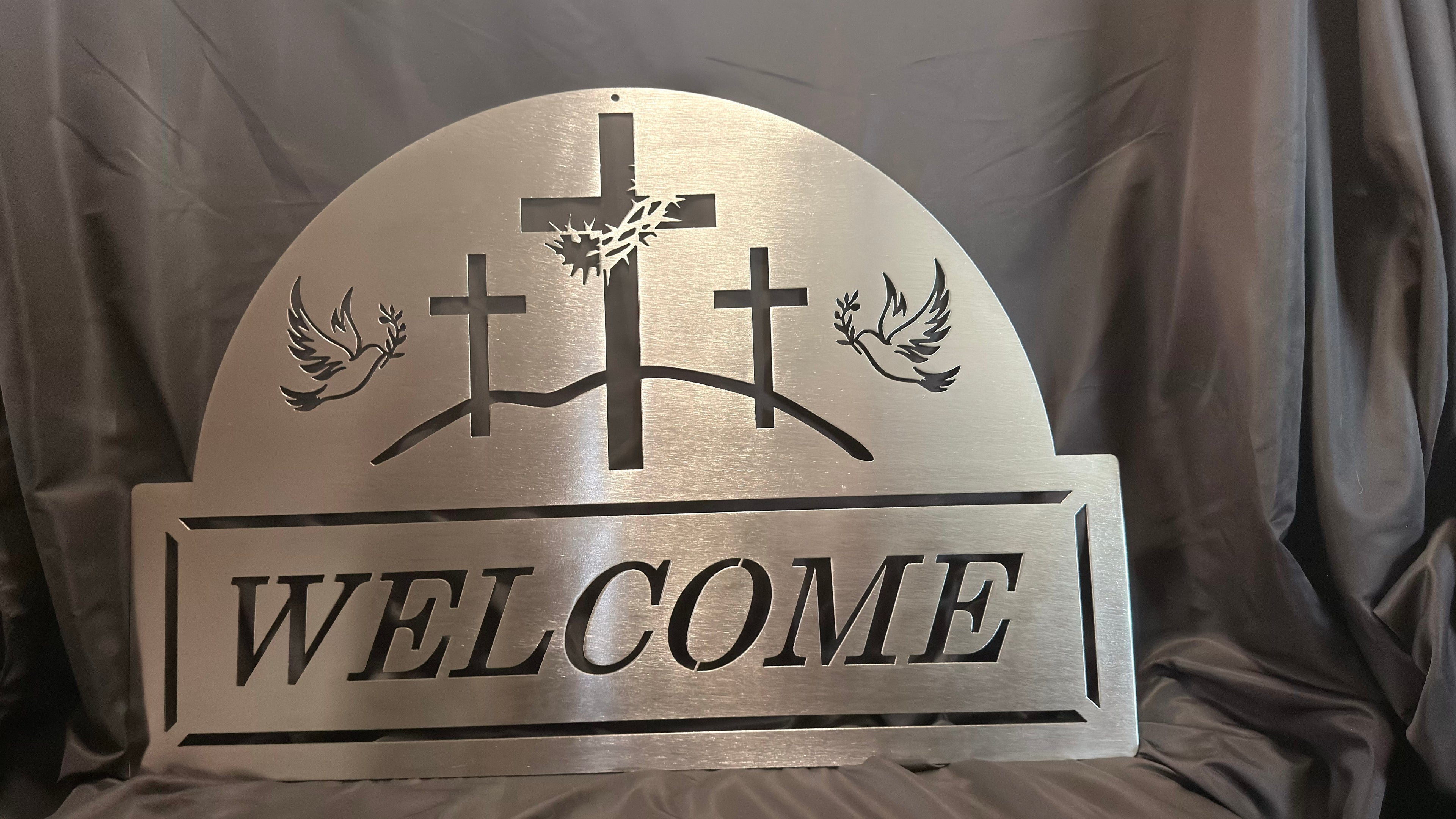 3 Crosses Welcome Sign